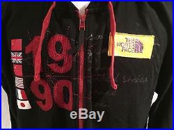 VTG 1990 90s The North Face Trans-Antarctica Expedition Black Zip Hoodie Jacket