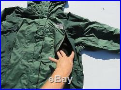 VTG Men NORTH FACE Mountain Guide Green GORETEX Hooded Vented Jacket Medium USA