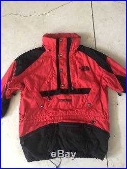 VTG Mens The North Face Jacket Coat XL Red Black Hoodie 1990 Apogee Steep Tech