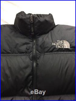 VTG North Face 700 Fill Goose Down Puffer Jacket Mens Large Hoodie Black Nuptse