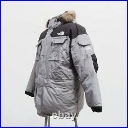 Vintage North Face Quilted Down Puffer Snorkel Jacket Grey Hoodie Himalayan