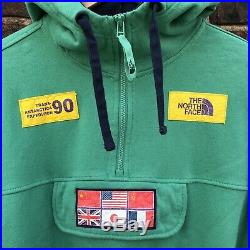 Vintage The North Face Trans Antarctica Expedition 1990 Hoodie Large Green Rare
