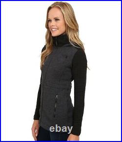 Womens The North Face Jacket Indi Full Zip Hoodie Coat Fleece Black Heather XS
