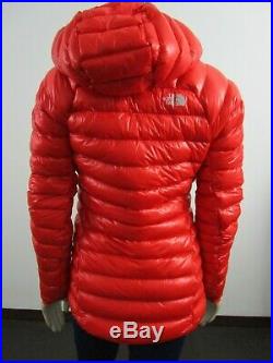 Womens The North Face TNF Proprius L3 Down Hoodie Hooded Insulated Jacket Fiery