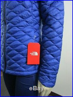 Womens The North Face Thermoball ECO Hoodie Puffer Hooded Insulated Jacket Blue